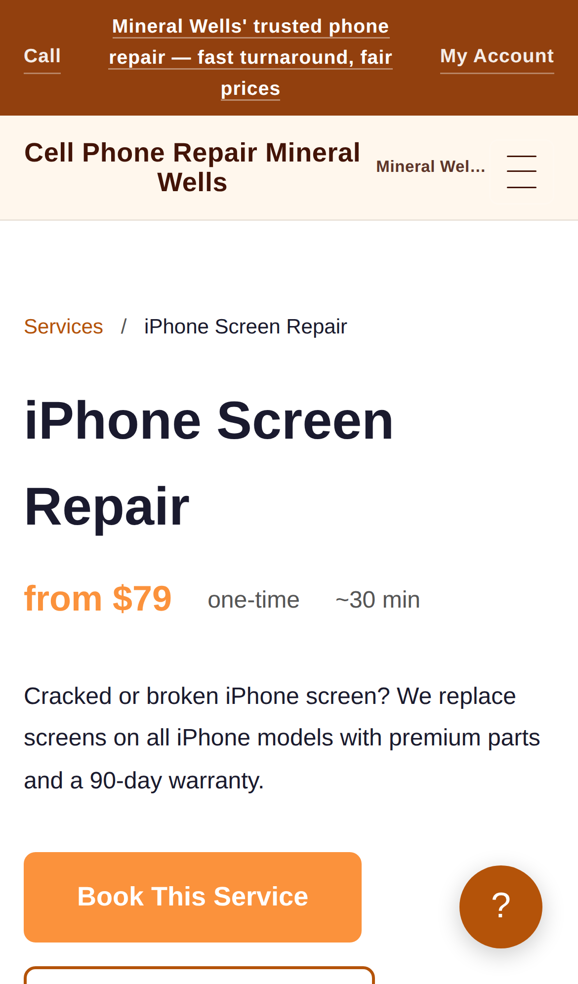 Mineral Wells Repair Demo mobile feature